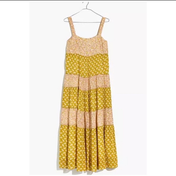 Madewell Print-Mix Midi Tiered Dress Jaipur Floral - Picture 11 of 11